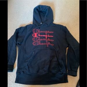 Black and red Champion hoodie